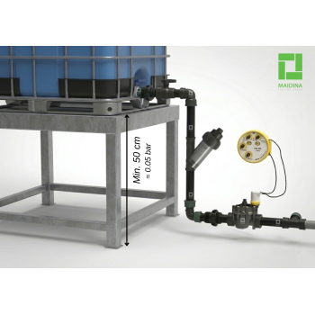 Gravitacinis laistymo rinkinys iš IBC konteinerio – 1 sekcija