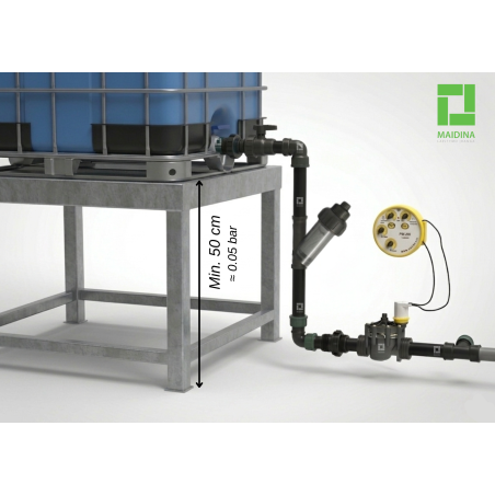 Gravitacinis laistymo rinkinys iš IBC konteinerio – 1 sekcija