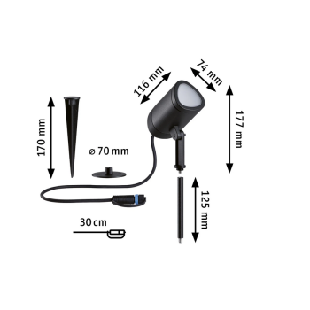 Plug & Shine įsmeigiamas šviestuvas Shira RGBW 6,5W