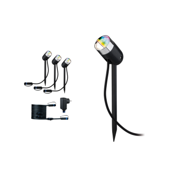 Plug & Shine įsmeigiamų šviestuvų rinkinys Pike RGBW 3x4,2W