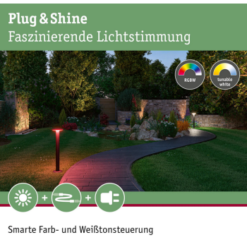 Plug & Shine pastatomas šviestuvas Plate RGBW 5W