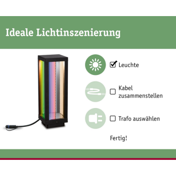 Plug & Shine pastatomas šviestuvas Classic RGBW 2W