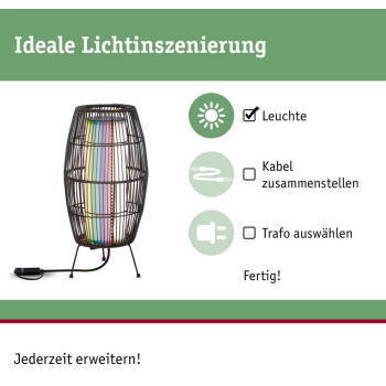 Plug & Shine pastatomas šviestuvas Basket RGBW 3,2W