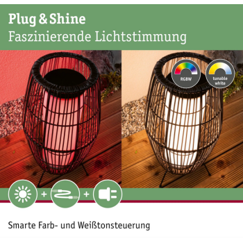 Plug & Shine pastatomas šviestuvas Basket RGBW 3,2W