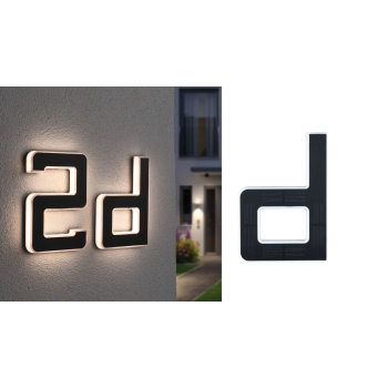 LED namo numerio šviestuvas raidė d