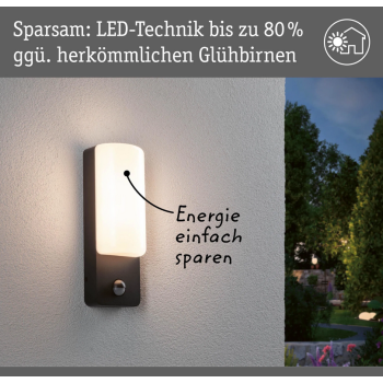 Sieninis lauko šviestuvas Bonnie 8,5W su judesio davikliu