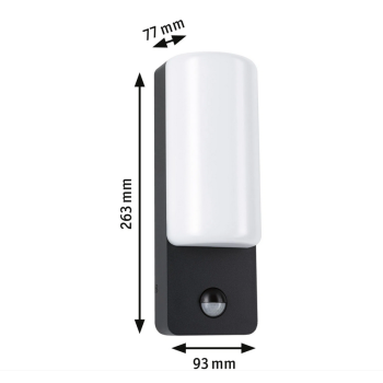Sieninis lauko šviestuvas Bonnie 8,5W su judesio davikliu