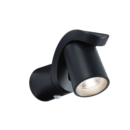 Sieninis šviestuvas Cuff 10W su judesio davikliu, juodas