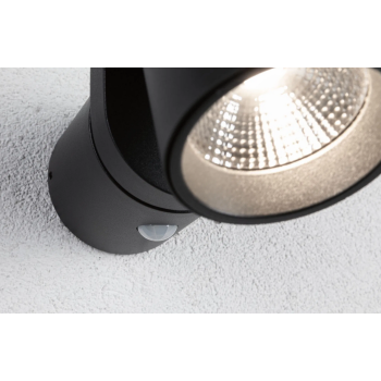 Sieninis šviestuvas Cuff 10W su judesio davikliu, juodas