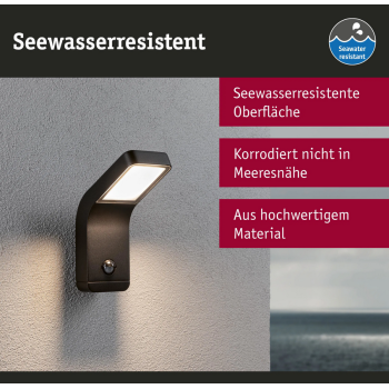 Sienis šviestuvas Kulma 7,5W su judesio davikliu