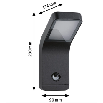 Sienis šviestuvas Kulma 7,5W su judesio davikliu