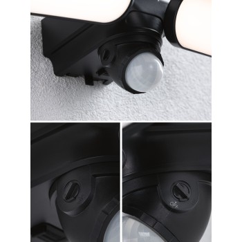 Sieninis šviestuvas Sonlig 2x9W su saulės baterija ir judesio davikliu