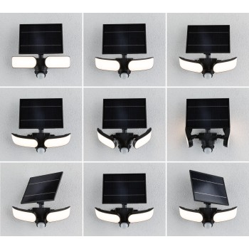 Sieninis šviestuvas Sonlig 2x9W su saulės baterija ir judesio davikliu