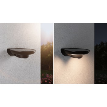 Sieninis šviestuvas Bordola 3,5W su saulės baterija ir judesio davikliu